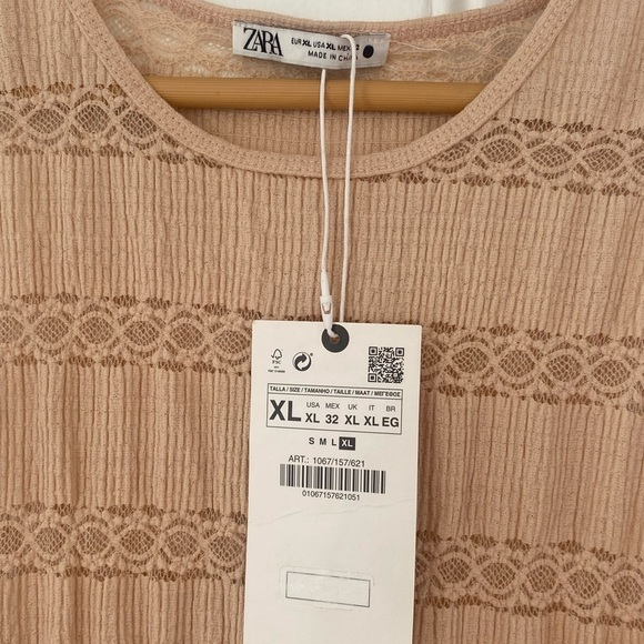 Zara Beige Lace Tank Top - Picture 2 of 2